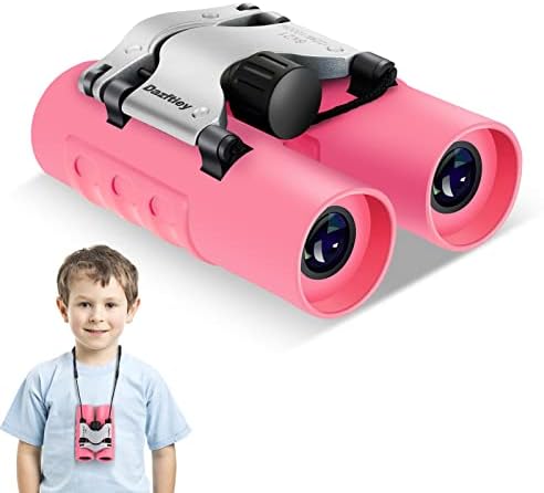 Binoculars for Kids,Dazftiey 8x21 High Resolution Shockproof Lightweight Binoculars Compact Kids Binoculars for 3-12 Years Boys and Girls Binoculars for Bird Watching Camping Hiking(Pink)