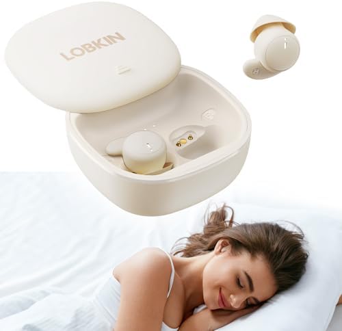 LOBKIN Sleep Headphones，Wireless Bluetooth 5.4 Noise Blocking Sleeping Headphones，Sleep Earbuds for Side Sleepers in-Ear Soft Mini Invisible Buds for Sleeping Working