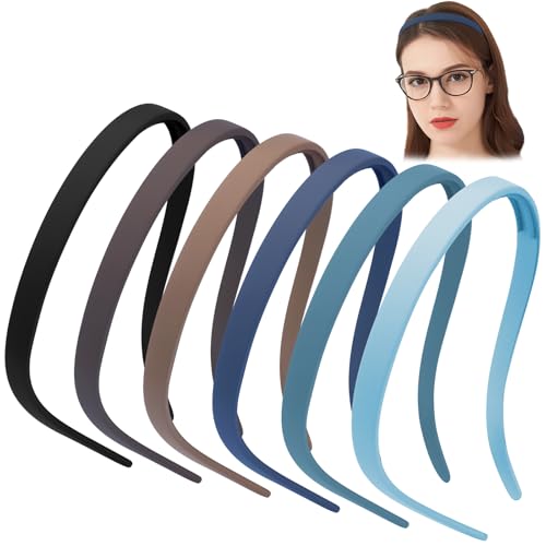 TOBATOBA Headbands for Glasses Wearers No Pressure No Headache Headbands Square Headband Sunglasses Headband for Women Comfortable Headbands for Girls, Womens Headbands Non Slip with Teeth 6Pcs
