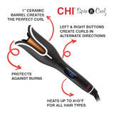 CHI Spin N Curl in Onyx Black. Ideal for Shoulder-Length Hair between 6-16” inches.