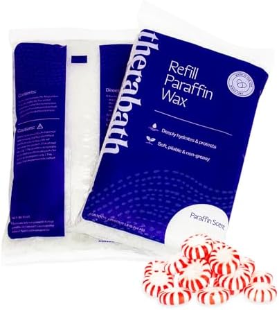 Therabath Paraffin Wax Refill - Thermotherapy - for Hands, Feet, Body - Deeply Hydrates - Made in USA, 6 lb. Peppermint Cheer