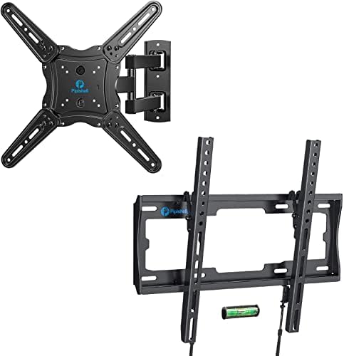 Pipishell Full Motion TV Wall Mount for 26-60 inch up to 77 lbs Max VESA 400x400mm; Tilt TV Wall Mount for Most 23-55 Inch Max VESA 400x400mm up to 99lbs Fits 8-16 inch Wood Stud