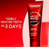 Colgate Optic White Pro Series Whitening Toothpaste with 5% Hydrogen Peroxide, Stain Prevention, 3 oz Tube, 2 Pack