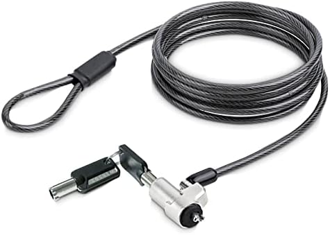 StarTech.com Laptop Cable Lock Compatible with Noble Wedge; 6.6ft (2m), Anti-Theft Keyed Lock, Security Cable for Dell XPS/Latitude/2-in-1 Notebooks, Steel Cable Lock for Laptop, TAA