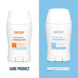 Carpe Underarm Antiperspirant and Deodorant, Fresh Powder Scent