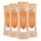 Amazon Basics Silky Smooth Body Wash, Peach and Orange Blossom Scent, 18 Fl Oz (Pack of 4)