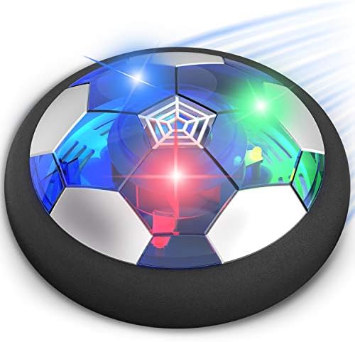Hover Ball Toy, Air Power Floating Hover Soccer with LED Light & Soft Foam Bumper, Kids Training Ball Indoor Outdoor Game, Birthday Gifts for Age 3-10 Boys & Girls