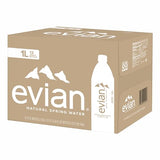 Evian Natural Spring Water, 1 L bottle, 12 pack