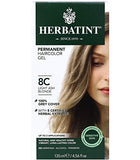 Herbatint Permanent Haircolor Gel, 8C Light Ash Blonde, Alcohol Free, Vegan, 100% Grey Coverage - 4.56 oz