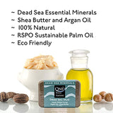 One With Nature Dead Sea Mineral Mud Soap Bar, 7 oz, Fragrance Free, Shea Butter, Argan Oil, Magnesium, Sulfur, 21 Minerals, Soothes Skin, Exfoliates