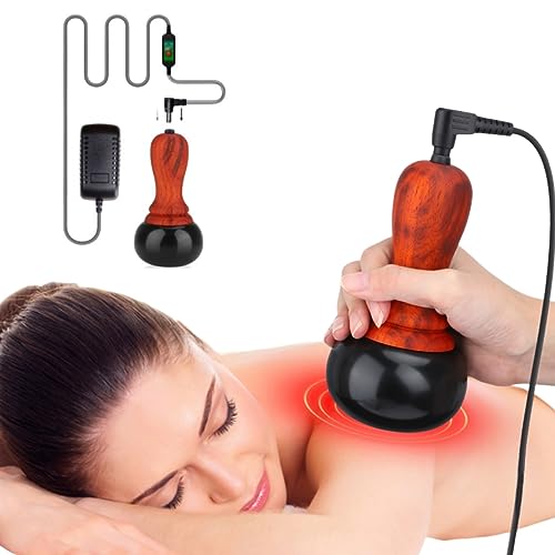 WeiiTech Hot Stones for Massage, Electric Body Massager with Temperature Control, Natural Bian Stone Gua Sha Scraping Massager for Home SPA Relaxation Treatment Pain Relief