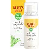 Burt's Bees Stocking Stuffers, Calming Day Face Lotion With Aloe and Rice Milk, Soothing Face Lotion for Sensitive Skin, 98.9 Percent Natural Origin Skin Care Christmas Gifts, 1.8 oz. Bottle