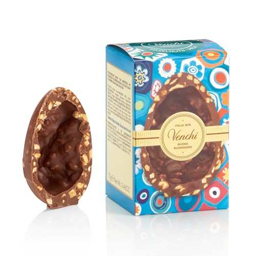 Venchi - Mignon Chocolate Egg, Gourmet Milk Chocolate Flavor with "Piedmont Hazelnut", 2.47 oz, Gluten-Free, Without Surprise, Easter Collection, Gift Idea