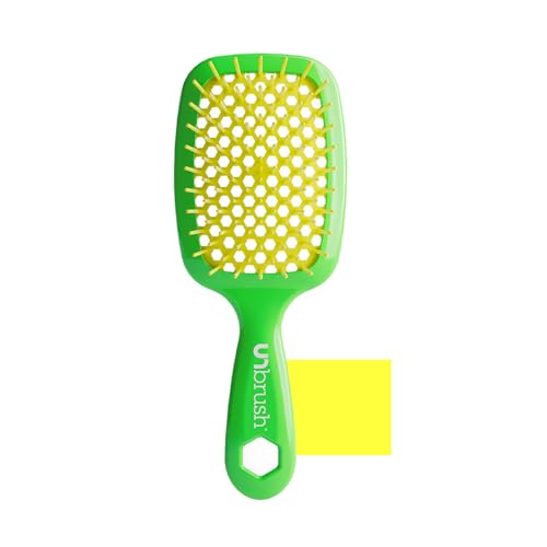 FHI HEAT UNbrush Wet & Dry Vented Detangling Hair Brush, Lemon Lime Green