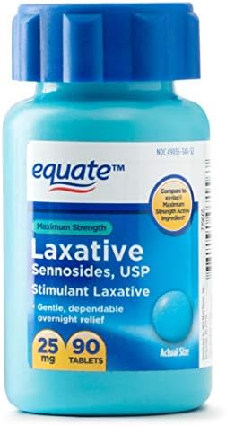 Equate - Maximum Strength Laxative, Sennosides Stimulant Laxative, 25 Milligram, 90 Count