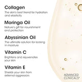 Advanced Clinicals Collagen Lifting Body Oil + Vitamin C Brightening Body Oil Moisturizer Skin Care Set - Nourishing, Brightening, & Firming Body Oil To Improve Look Of Sagging Skin, 2PC Bundle