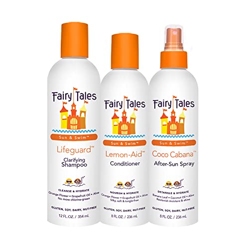 Fairy Tales Swim Shampoo, Conditioner, and Spray for Kids- 3 pack | Made with Natural Ingredients in the USA | No Parabens, Sulfates, or Synthetic Dyes