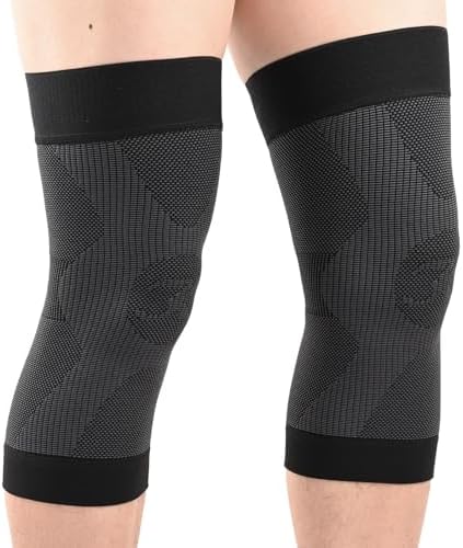 KEKING Orthopedic Brace for Tendinitis, Arthritis, ACL, MCL, Injury Recovery, Meniscus Tear, Knee Pain, Aching Knees, Patellar Tendonitis and Arthritis, Knee Compression Sleeves 2 Pack, Black XXL