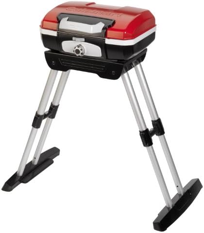 Cuisinart Petite Gourmet Portable Gas Grill with VersaStand™, Compact Tabletop BBQ, 150 Sq. In. Cooking Surface, 5,500 BTU Burner, Adjustable Telescoping Base and Carry Handles