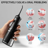 ZPN Water flosser for Teeth Cleaning and Flossing with 5 Replaceable Jet Tips, IPX7 Waterproof Water Flosser Portable and Rechargeable for Home and Travel with 4 Modes Normal/Soft/Pulse/Custom (Black)