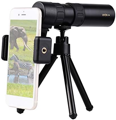 Andoer 10X-300X Mini Monocular Telescope BAK4 Prisms Life Water-Resistant with Phone Holder Mini Tripod Stand Carry Bag for Watching Scenery Bird Wildlife Concert Sports Events