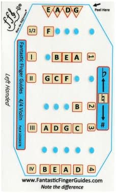 Fantastic Finger Guide for Violins Kids/Adult Beginner | Stringed Musical Instruments | Fingerboard and Fretboard Stickers for Learning All Notes | Play or Fiddle (LH 4/4)