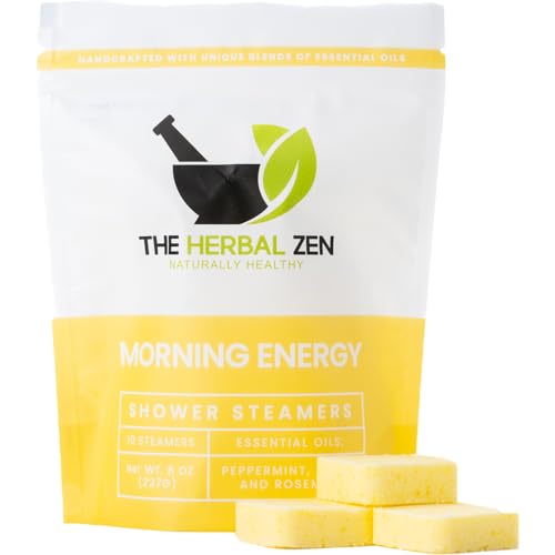 Morning Energy Shower Steamers Aromatherapy with Peppermint and Lemon Essential Oils Shower Bomb Aromatherapy, Spa Day Gifts, Self Care Gift, Birthday Gifts for Women and Men, Shower Bath Bomb
