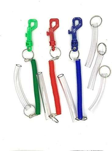 Pack of 3 Chewy Chew Tube Clip-On Spiral Keychains Oral Motor for Autism, ADHD, Sensory, Special Needs