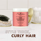 SheaMoisture Curly Hair Products, Curl Enhancing Smoothie for Thick, Curly Hair, Coconut & Hibiscus, Sulfate Free, Paraben Free, Silk Protein & Neem Oil, Pack of 2-20 Oz Ea