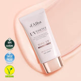 d'alba Italian White Truffle Waterfull Tone-up Sun lotion SPF50+PA++++, Vegan hybrid UV filters tinted sun lotion, glow and brightening sun lotion, safe use for dry and sensitive skin, Korean skincare