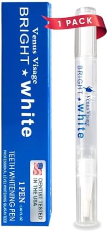 Venus Visage Teeth Whitening Pen (1 Pack) - Effective Teeth Whitening Gel - 10+ Uses - Professional Formula - Mint Flavor - No Sensitivity