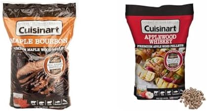 Cuisinart Premium Maple Bourbon & Applewood Whiskey BBQ Smoking Pellets - 2 x 20 lb Bags