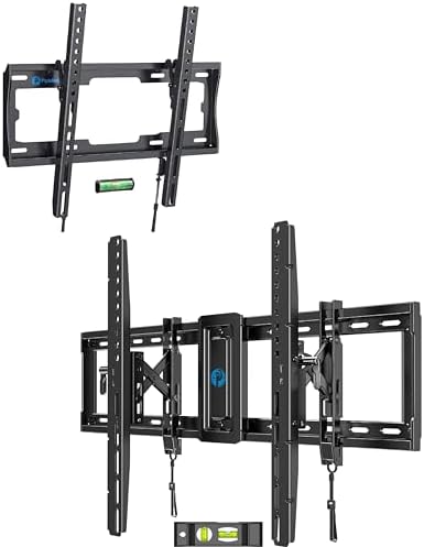 Pipishell UL Listed Tilt TV Wall Mount Bracket for Most 23-55 Inch TVs up to 99lbs PIMTK1, Advanced Tilting TV Wall Mount for 42-90 inch TVs up to 132 lbs PIAT3