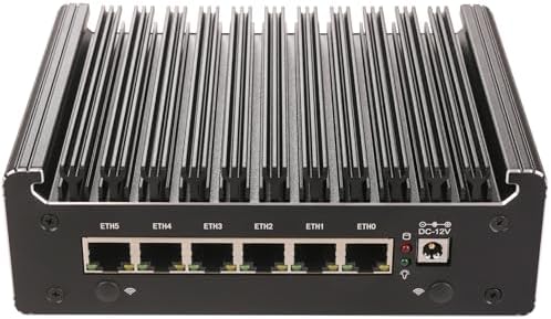 6 Port i226 2.5G Firewall Micro Appliance, Fanless Firewall Mini PC Alder Lake-N N100, HDMI, DP, Type-C, 4xUSB, AES-NI VPN Router Support pfsense Openwrt, WiFi Slot, 8GB DDR4 128GB NVMe
