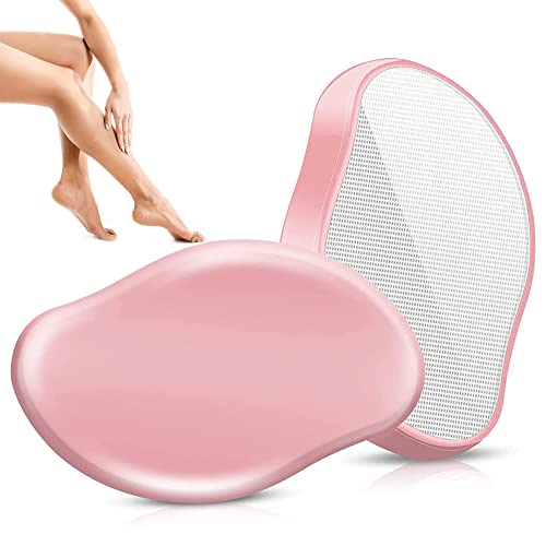Crystal Hair Eraser for Women and Men, Hair Removal Magic Hair Eraser, Painless Exfoliation Hair Removal Tool for Arms Legs Back, Reusable Washable Portable Crystal Hair Remover - Mistyrose