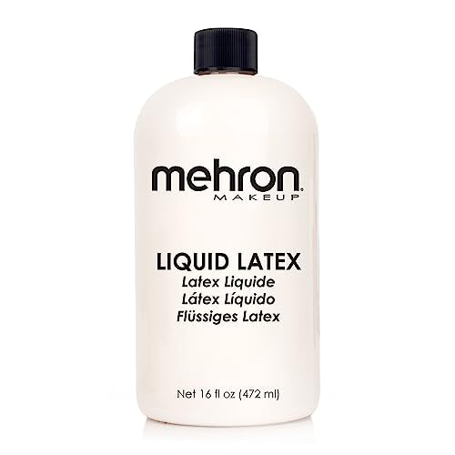 Mehron Makeup Liquid Latex | SFX Makeup | Halloween Latex Makeup | Latex Glue for Skin | Prosthetic Glue 16 fl oz (473 ml)) (Clear)