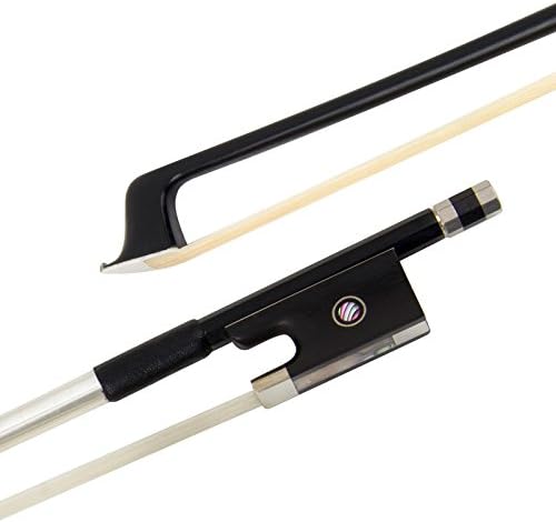 Kmise Carbon Fiber Violin Bows: Lightweight Violin Bow 3/4, Anti-Deformation Fiddle Bow, Ultra-Stretchy Horse Hair, Gift for Professional, Beginner, Adults, Kids Violins Practice (Black)