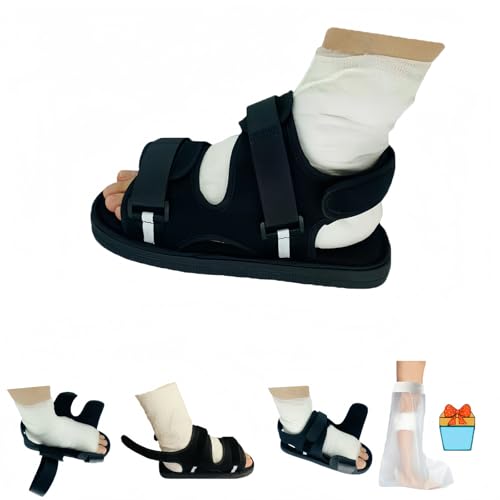 Medical open-toe plaster shoe, postoperative recovery shoes, plaster shoe covers medical boots suitable for foot sprains, ankle fractures, toes, suitable for left and right feet(S)