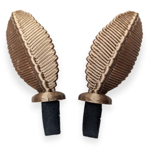 Moth Antennas Headphone Attachments - Adorable Bug Ears for Headphones in Various colors with Hidden Self Fastener - Moth Antenna for Gamers and Streamers (Chocolate Gold)