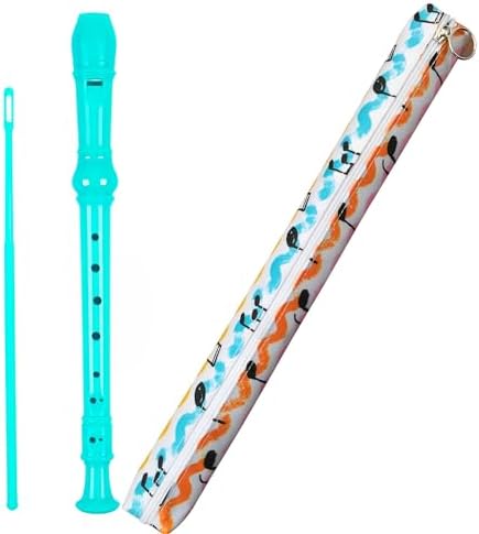 Descant Recorder Music Recorder 8 Hole flute Instrument for Kids Beginners with Cleaning Rod, Case Bag and Fingering Chart (Pink)
