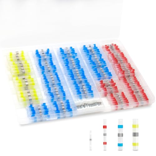 280PCS Solder Seal Wire Connectors Kit, Heat Shrink Wire Butt Connectors, Waterproof Solder Stick Wire Connectors.