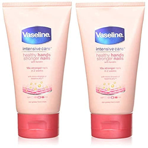 VASELINE Intensive Care Healthy Hands + Stronger Nails Hand Cream 75Ml - Pack of 2