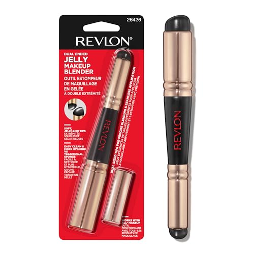 Revlon Dual Ended Jelly Makeup Blender Tool, Valentine's Day Beauty Gifts for Women, Silicone Applicator for Blush, Bronzer, Concealer, Contour, Eyes, and Lips, 1 Count