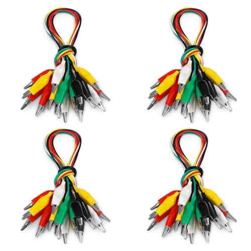 40 PCS Alligator Clips Electrical, 5-Color 21.5inch Test Leads with Alligator Clips, Stamping Jumper Wires for Electrical Testing, Circuit Connection, Experiment