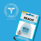 REACH Listerine Ultraclean Dental Floss 6-Pack, Plaque Remover, Shred Resistant, Waxed, Gentle on Gums & Teeth, Mint, PFAS-Free, Fresh Breath, Oral Care, for Adults & Kids, 180 yds