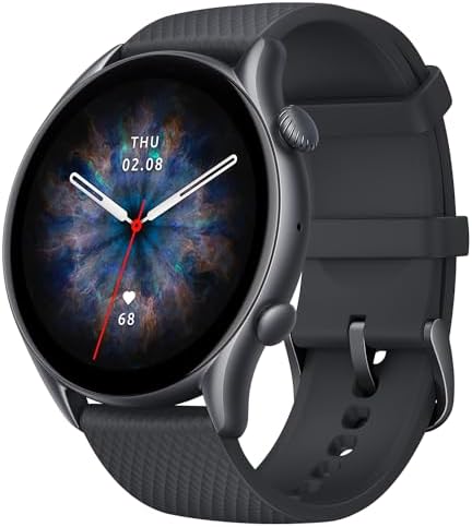 Amazfit GTR 3 Pro Smart Watch for Men 46mm, 14-Day Battery Life, GPS, Alexa Built-In, Bluetooth Calls, Fitness Tracker with 150+ Sports Modes, Sleep Heart Rate Tracking, for Android iPhone, Black
