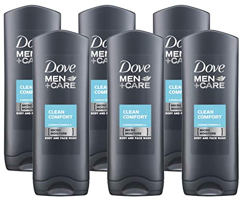 Dove Men Care Body & Face Wash, Clean Comfort - 13.5 Fl Oz / 400 mL X 6 Pack Case, Made in Germany