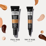 IT Cosmetics Bye Bye Under Eye Full Coverage Concealer - for Dark Circles, Fine Lines, Redness & Discoloration - Waterproof - Natural Finish – 25.5 Medium Bronze (C), 0.4 fl oz