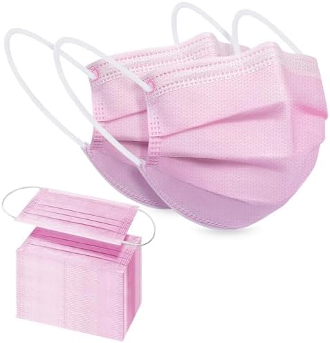 100 Pack Disposable Face Masks, 3 Ply Filter Protection Disposable Face Masks