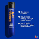 Matrix Brass Off Blue Color Depositing Shampoo Neutralizes Brassy Tones in Lightened or Color Treated Hair